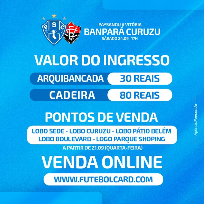 Ingressos Paysandu x Vitória