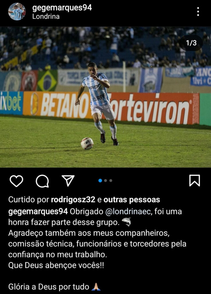 Gegê despedida Vitória